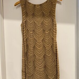 Alice + Olivia Tan Embellished  Mini Dress